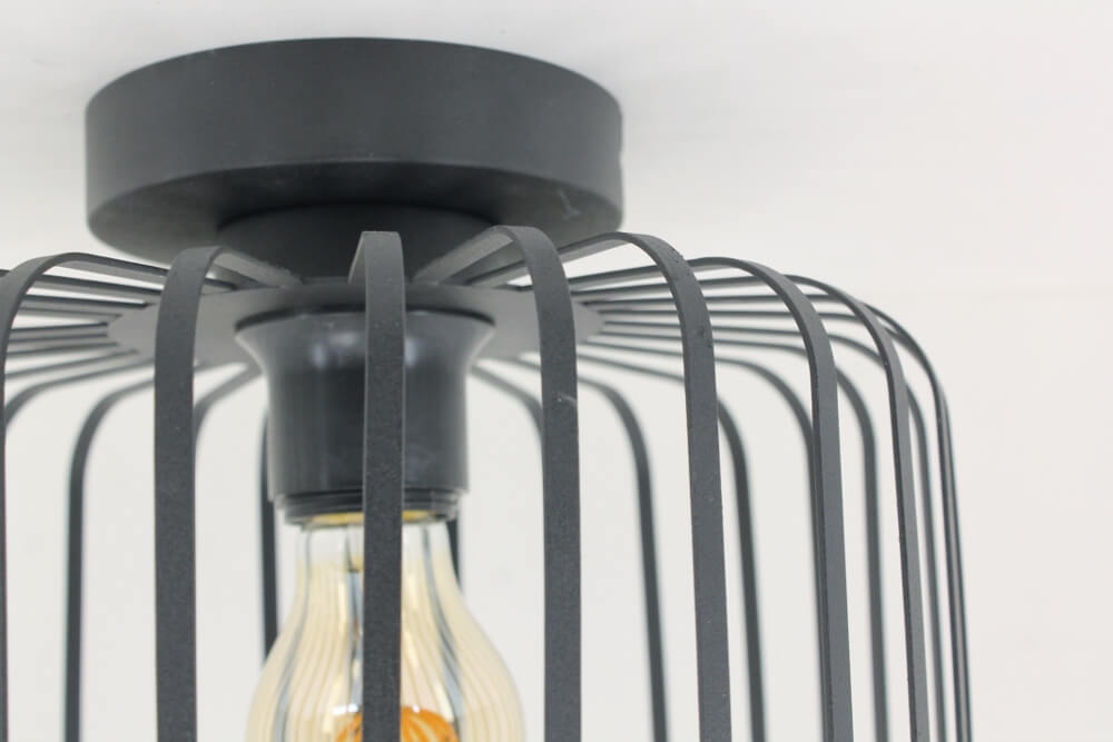 Sierlijke draad plafondlamp STALLO zwart | Ø 25 cm