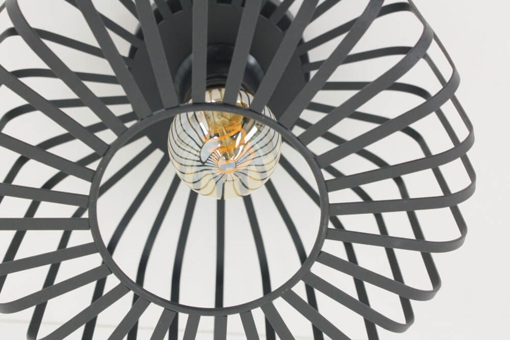 Sierlijke draad plafondlamp STALLO zwart | Ø 25 cm