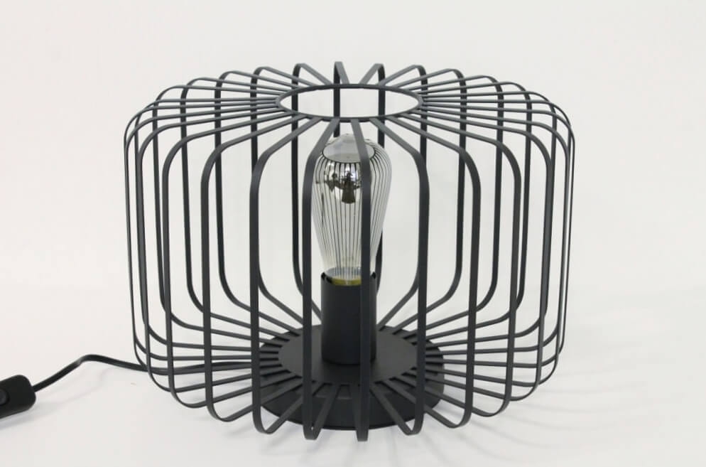 Sierlijke draad tafellamp STALLO zwart | Ø 33 cm