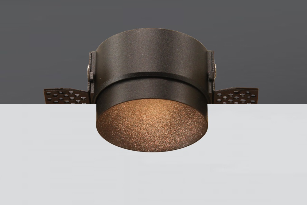 Zwarte ronde inbouwspot TRIMLESS FIXED GU10 | verstelbare stucrand