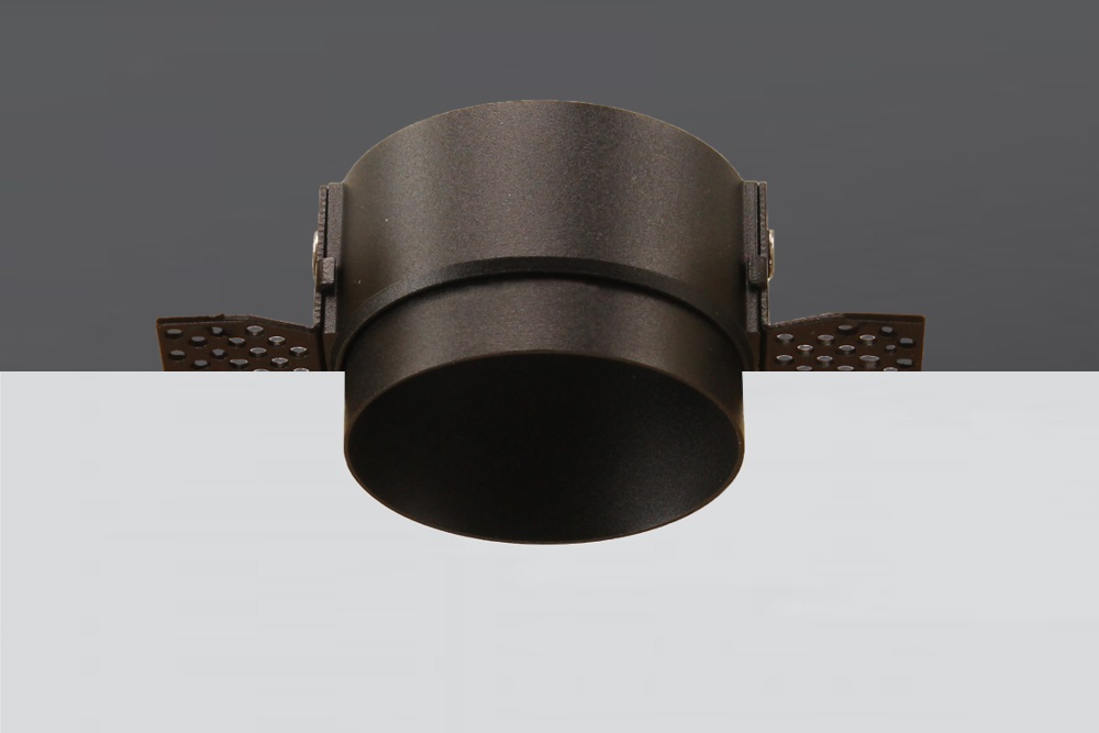 Zwarte ronde inbouwspot TRIMLESS FIXED GU10 | verstelbare stucrand
