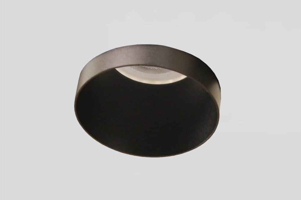 Zwarte ronde inbouwspot TRIMLESS FIXED GU10 | verstelbare stucrand