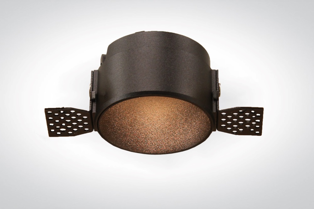 Zwarte ronde inbouwspot TRIMLESS FIXED GU10 | verstelbare stucrand