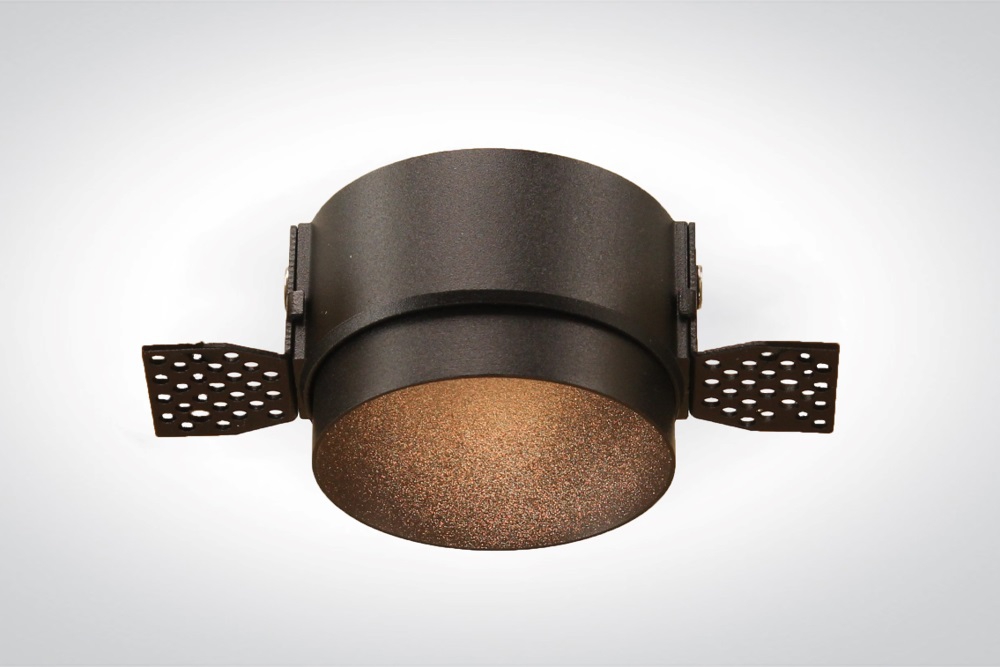 Zwarte ronde inbouwspot TRIMLESS FIXED GU10 | verstelbare stucrand