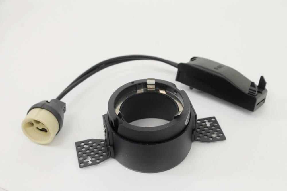 Zwarte ronde inbouwspot TRIMLESS FIXED GU10 | verstelbare stucrand