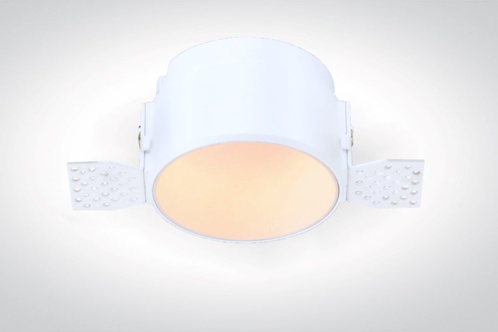 Witte ronde inbouwspot TRIMLESS FIXED GU10 | verstelbare stucrand