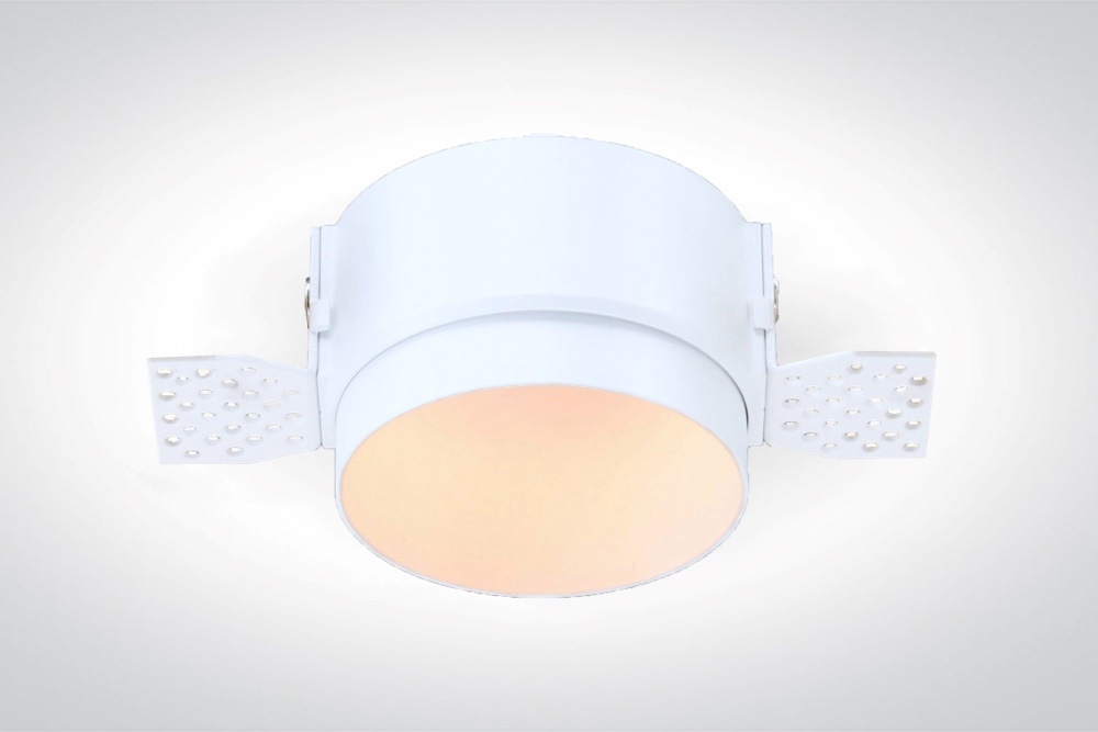 Witte ronde inbouwspot TRIMLESS FIXED GU10 | verstelbare stucrand