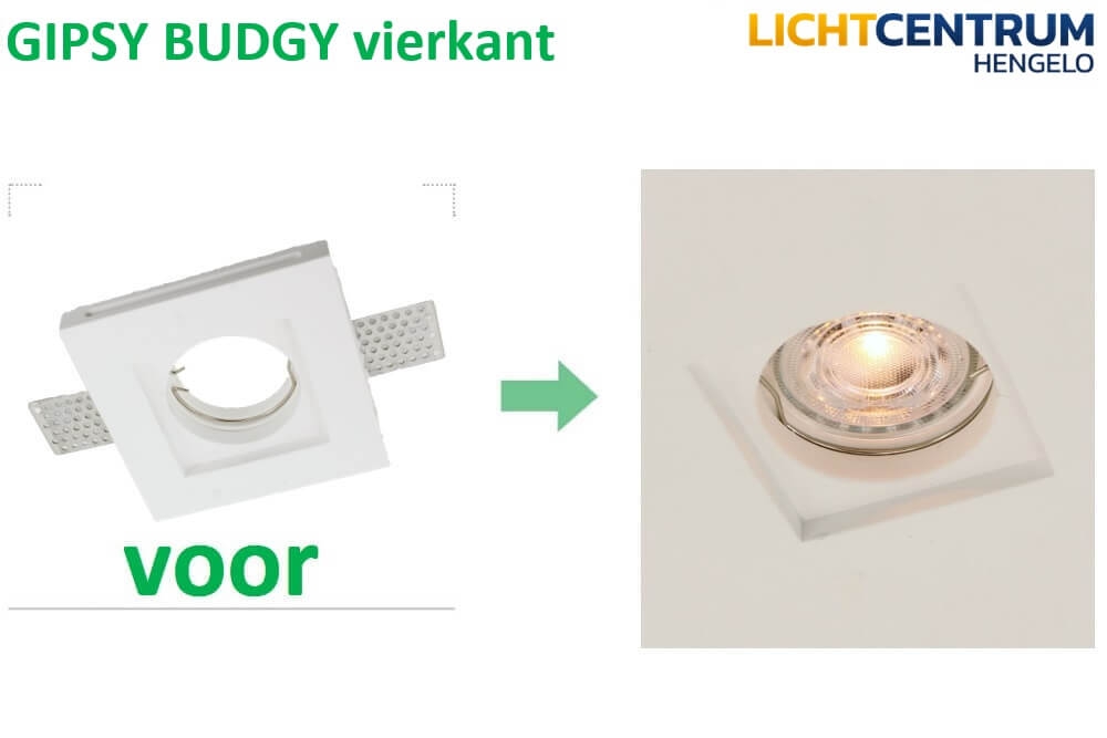 Trimless inbouwspot GIPSY BUDGY | Gips vierkant