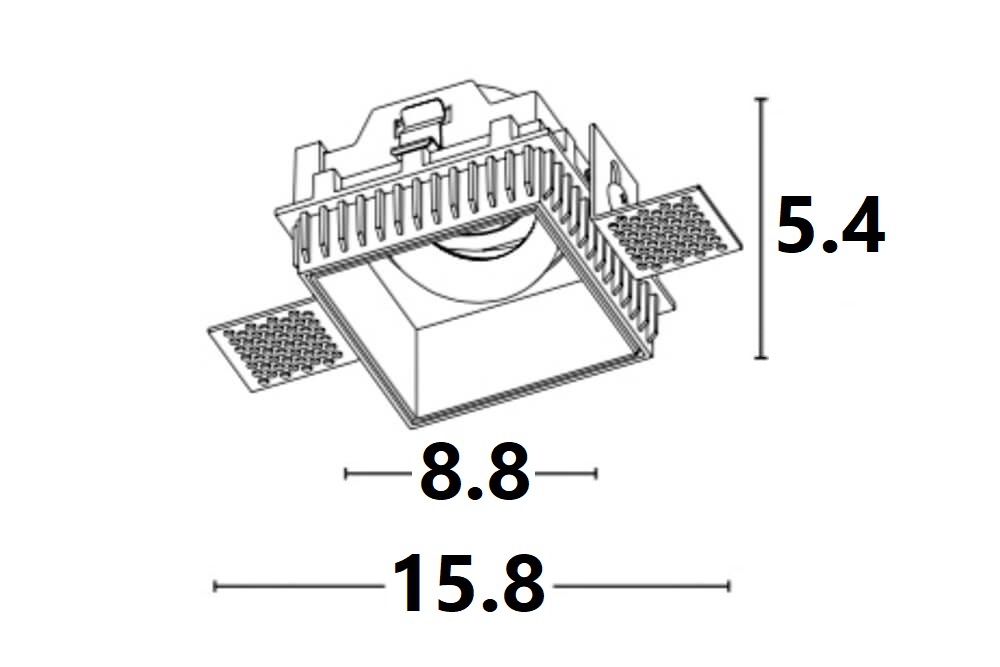 Zwarte vierkante inbouwspot TRIMLESS SMOOTH GU10 | verstelbare stucrand