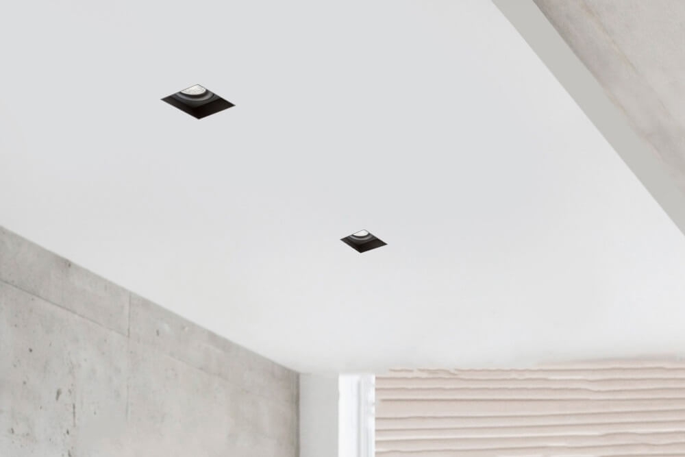 Zwarte vierkante inbouwspot TRIMLESS SMOOTH GU10 | verstelbare stucrand