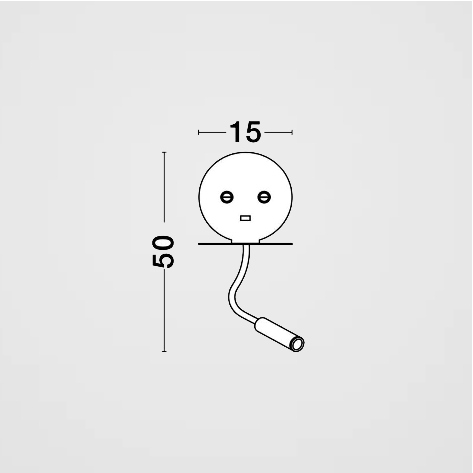 Flexibele wandlamp CLIP 2x LED met plankje en USB | Zwart