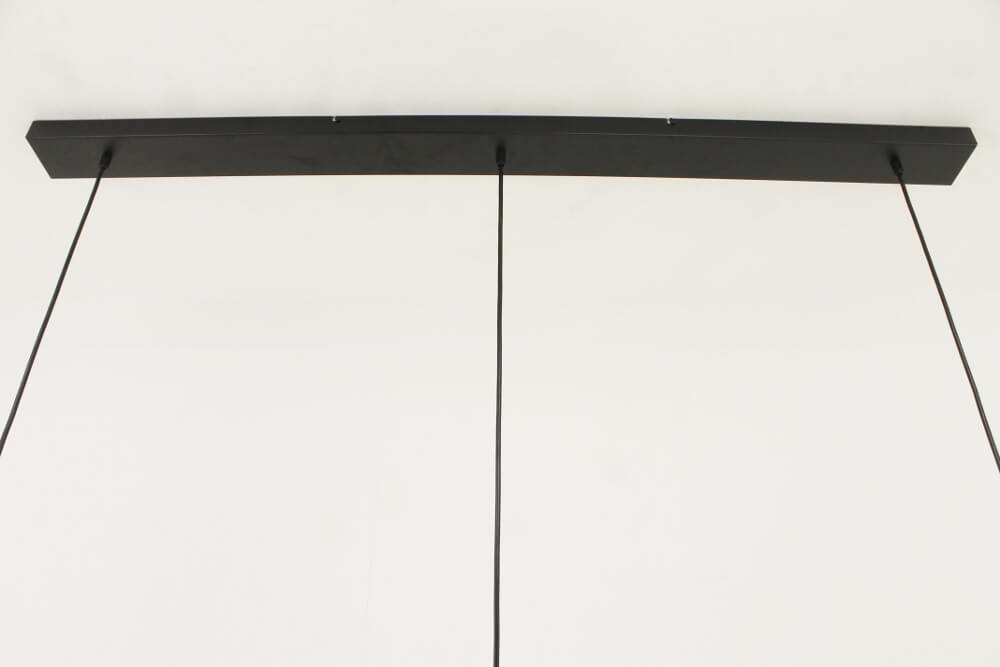 Glazen 3-lichts bronzen kokerhanglamp BALLS smoke fumé | Balk 130 cm