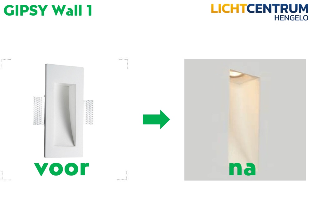 Trimless inbouw wandlamp / trapverlichting GIPSY WALL 1 LED