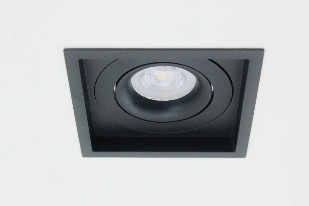 Licht verdiepte inbouwspot HELIOS vierkant 11 cm | Zwart