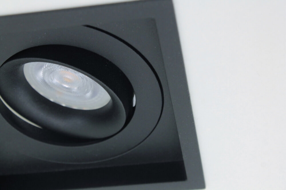 Licht verdiepte inbouwspot HELIOS vierkant 11 cm | Zwart