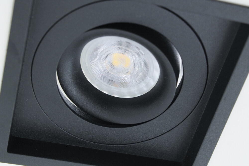 Licht verdiepte inbouwspot HELIOS vierkant 11 cm | Zwart
