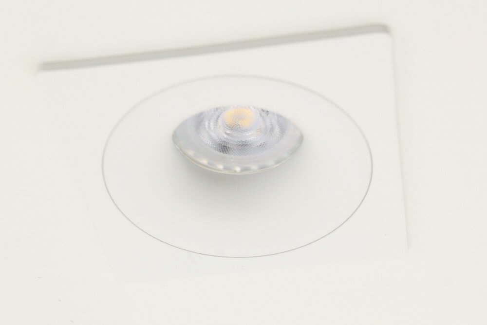 Witte vierkante inbouwspot CLICK&FIX licht verdiept | 10 cm