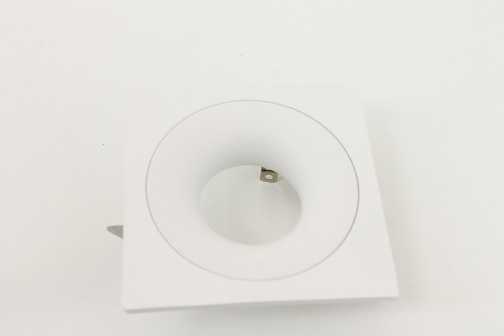 Witte vierkante inbouwspot CLICK&FIX licht verdiept | 10 cm
