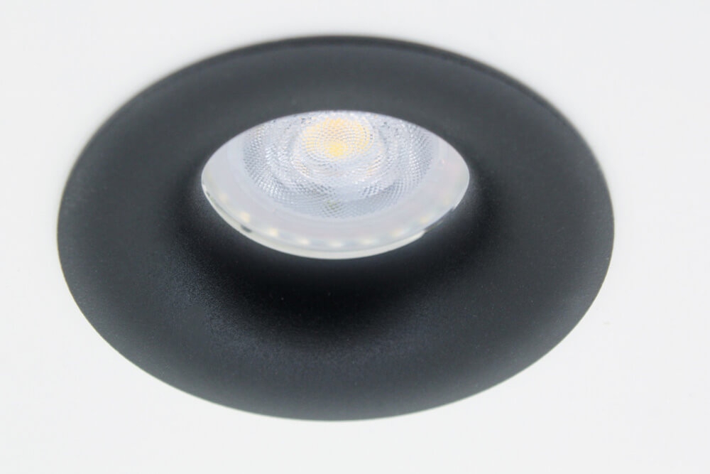 Zwarte ronde inbouwspot CLICK&FIX licht verdiept | 8,2 cm