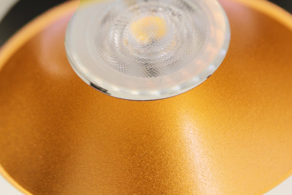 Ronde inbouwspot zwart met goud CLICK&FIX licht verdiept | 8,2 cm