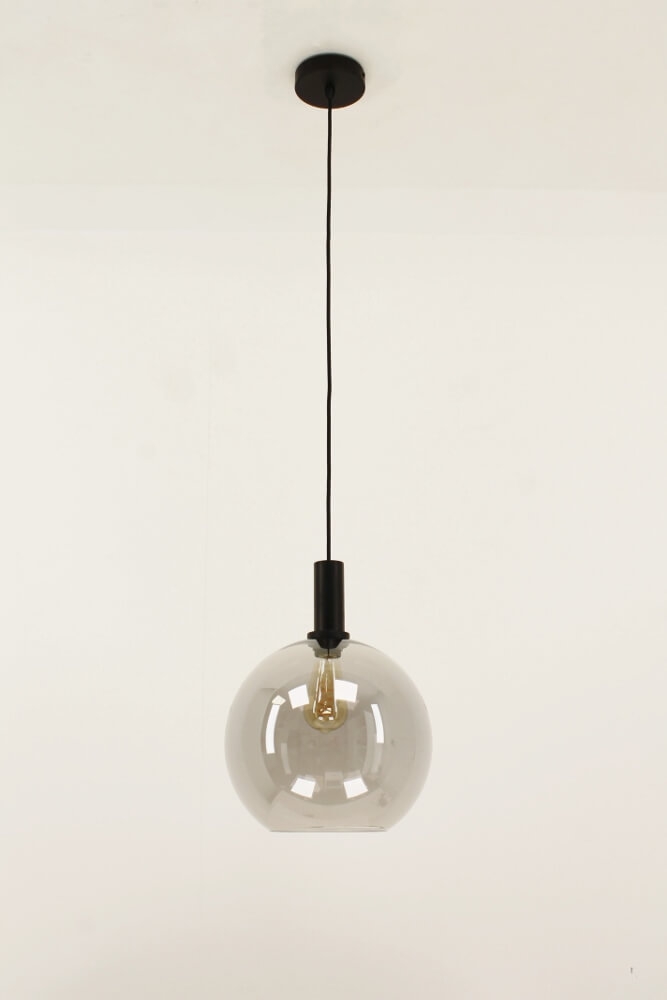Sfeervolle hanglamp SONDRA licht smoke zwart | Ø 25 cm