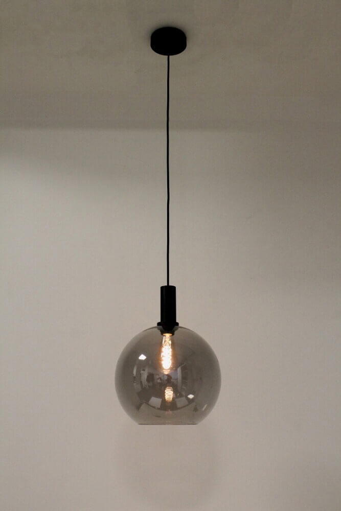 Sfeervolle hanglamp SONDRA licht smoke zwart | Ø 25 cm