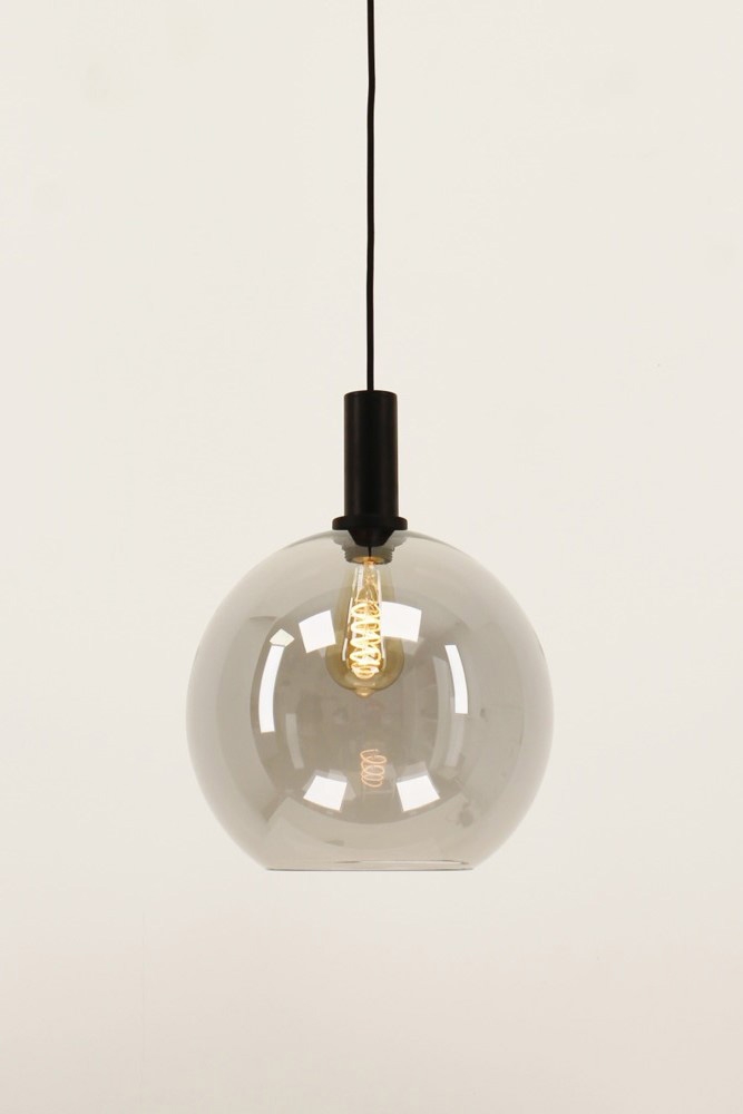 Sfeervolle hanglamp SONDRA licht smoke zwart | Ø 25 cm