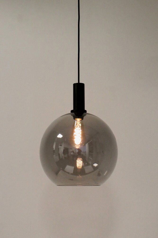 Sfeervolle hanglamp SONDRA licht smoke zwart | Ø 25 cm
