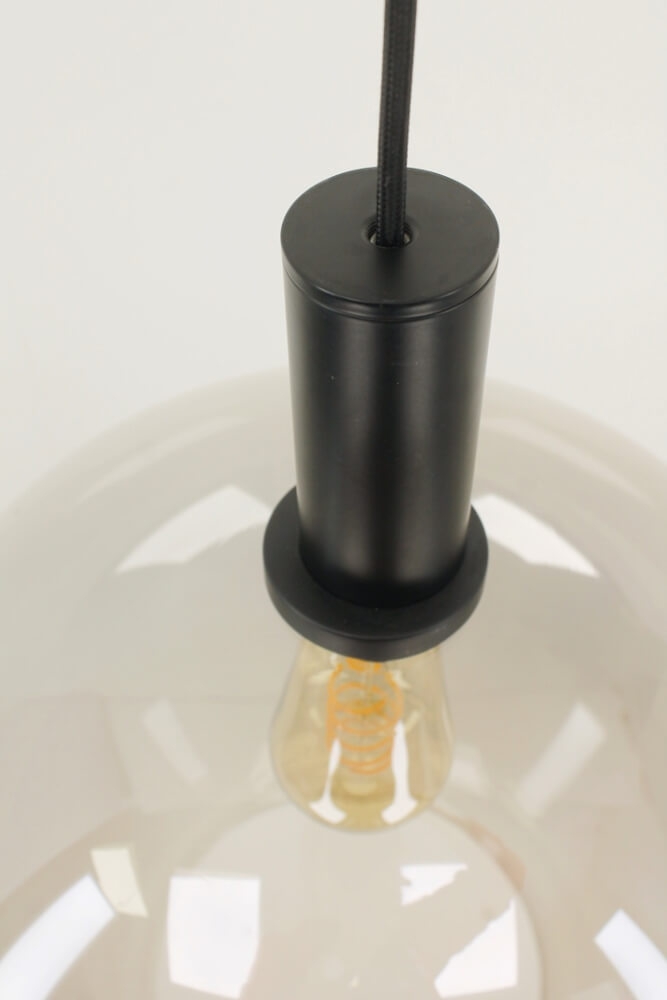 Sfeervolle hanglamp SONDRA licht smoke zwart | Ø 25 cm