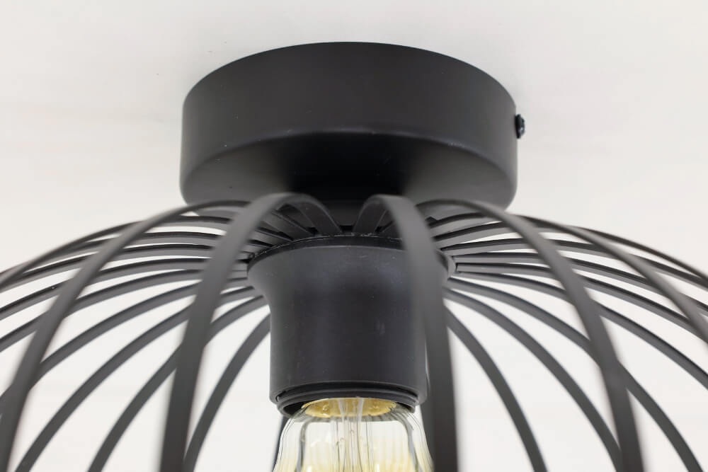 Sierlijke draad plafondlamp APPLE zwart | Ø 30 cm