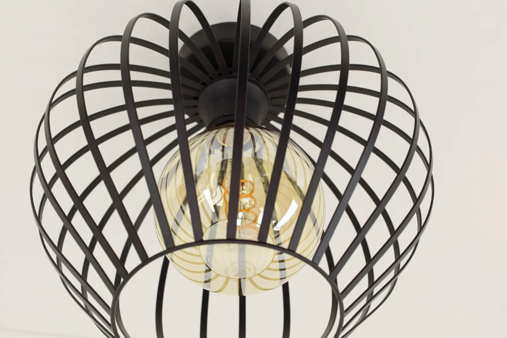 Sierlijke draad plafondlamp APPLE zwart | Ø 30 cm