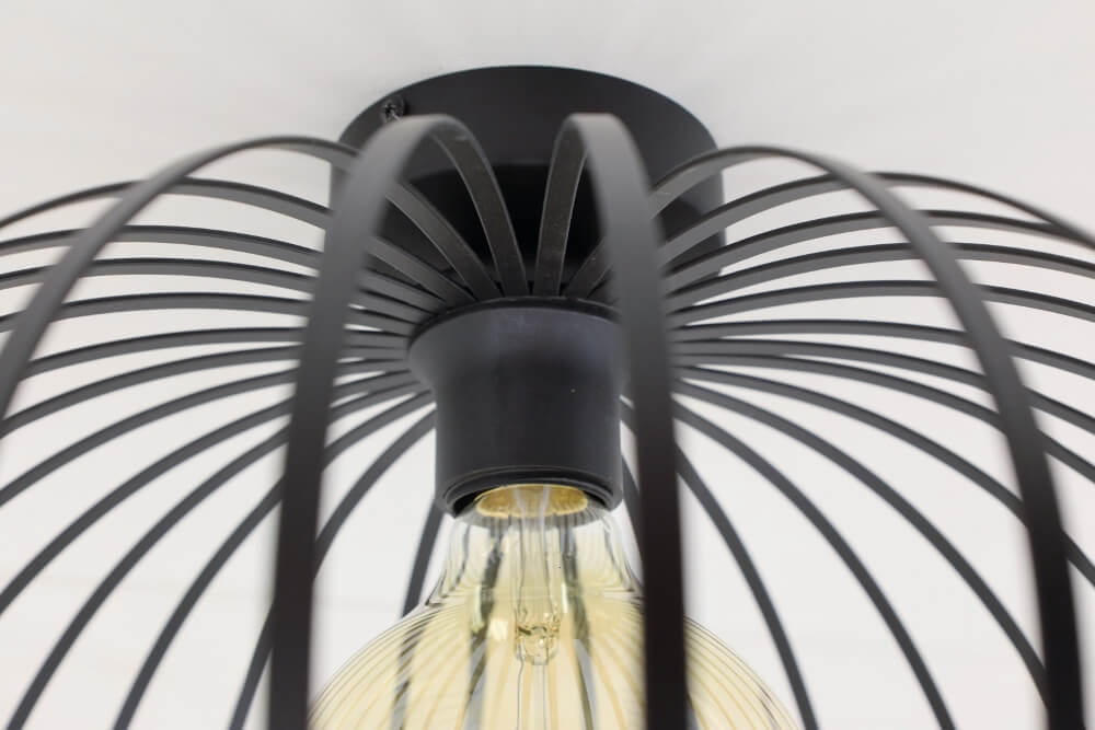 Sierlijke draad plafondlamp APPLE zwart | Ø 40 cm