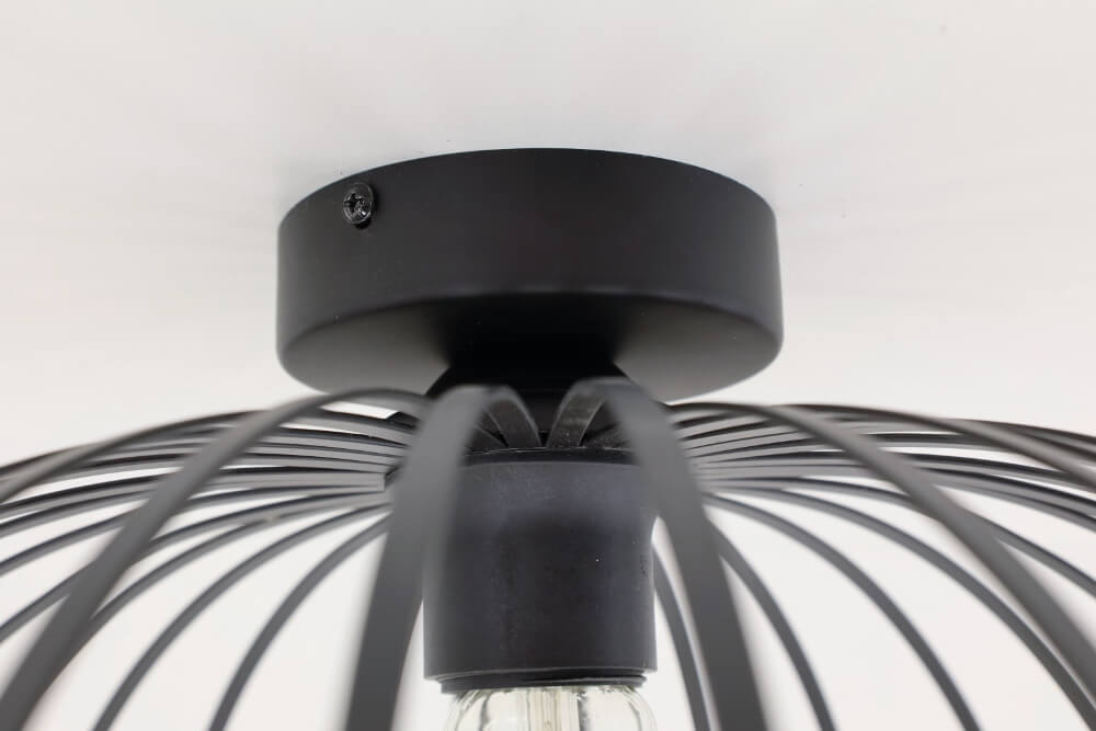 Sierlijke draad plafondlamp APPLE zwart | Ø 40 cm
