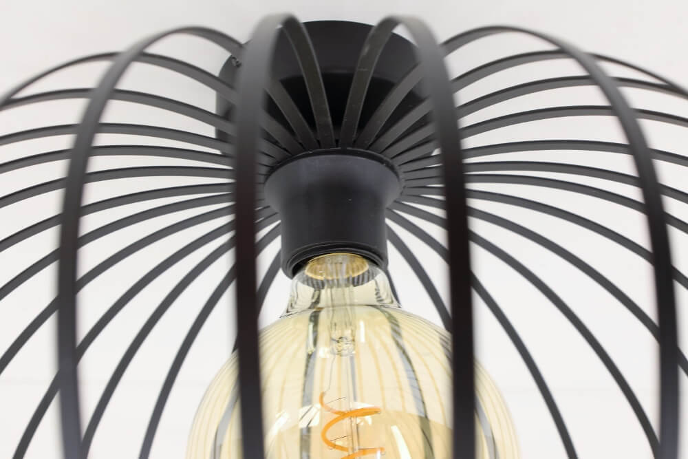 Sierlijke draad plafondlamp APPLE zwart | Ø 40 cm