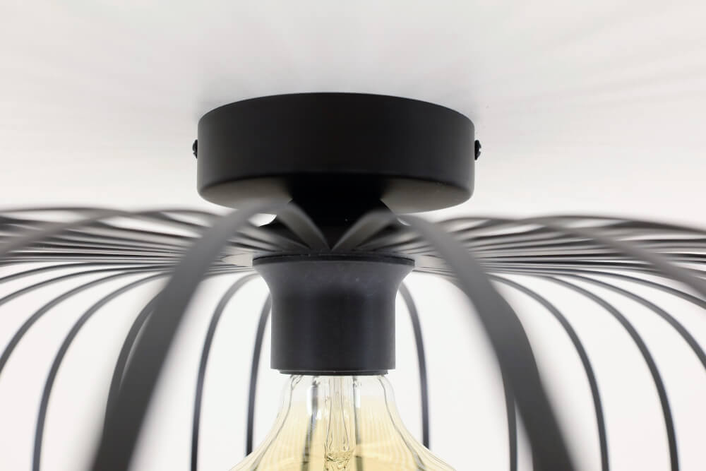 Sierlijke draad plafondlamp APPLE zwart | Ø 50 cm