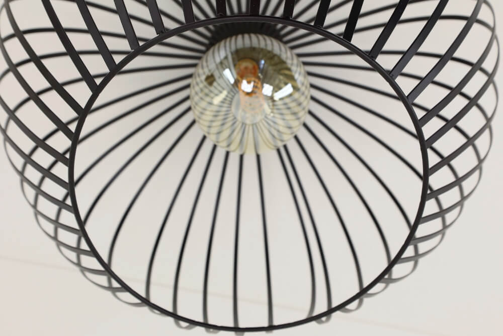 Sierlijke draad plafondlamp APPLE zwart | Ø 50 cm