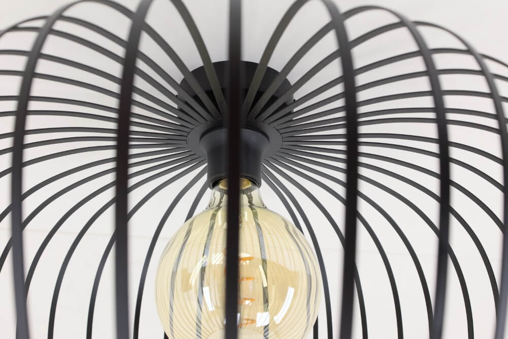 Sierlijke draad plafondlamp APPLE zwart | Ø 50 cm
