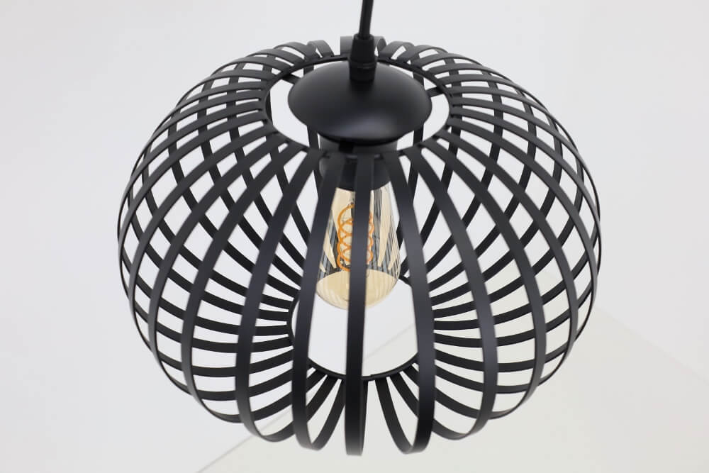 Sierlijke draad hanglamp BOLERO zwart | 3x Ø 30 cm