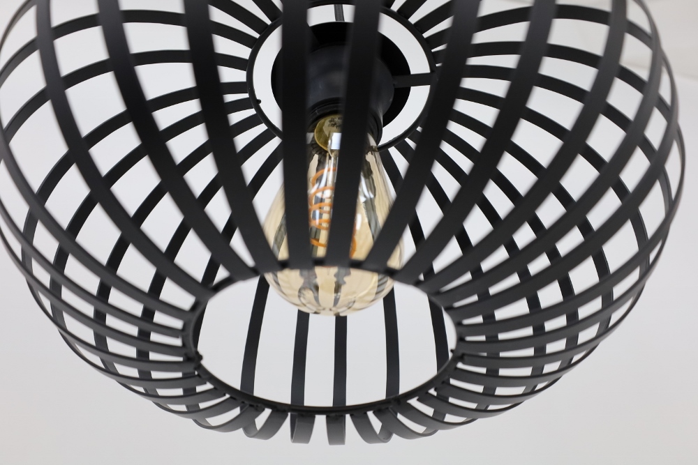 Sierlijke draad hanglamp BOLERO zwart | 3x Ø 30 cm