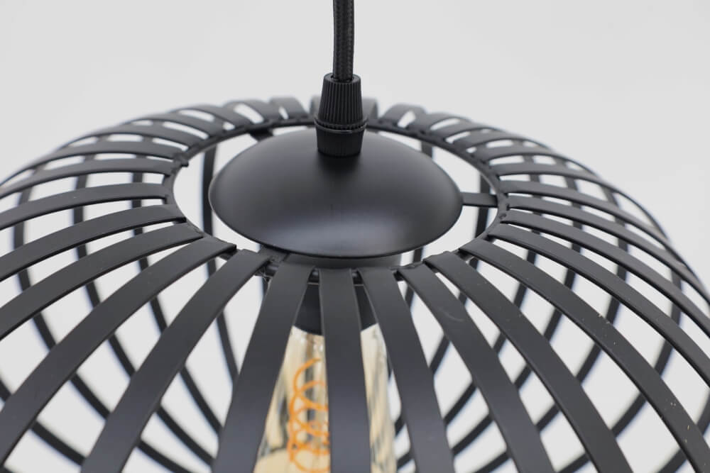 Sierlijke draad hanglamp BOLERO zwart | 3x Ø 30 cm