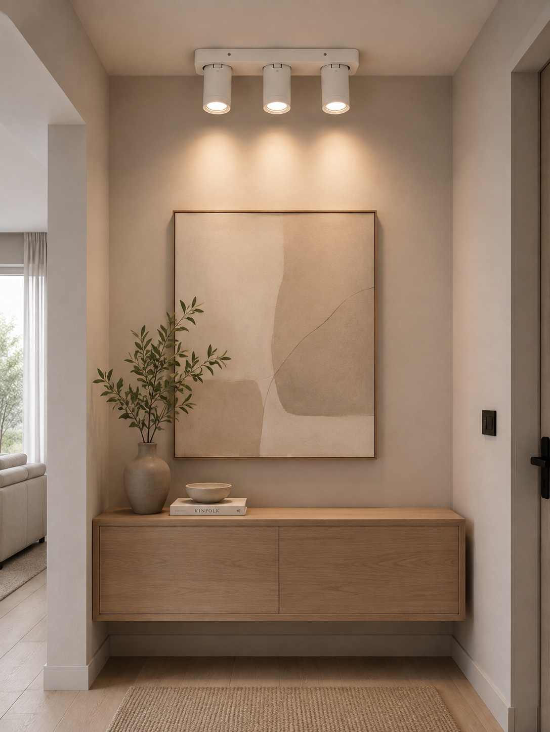 Strakke opbouwspot LEXI 3-lichts balk IP44 | Wit