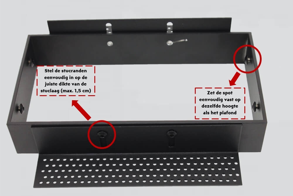 Zwarte inbouwspot TRIMLESS DOUBLE GU10 | verstelbare stucrand