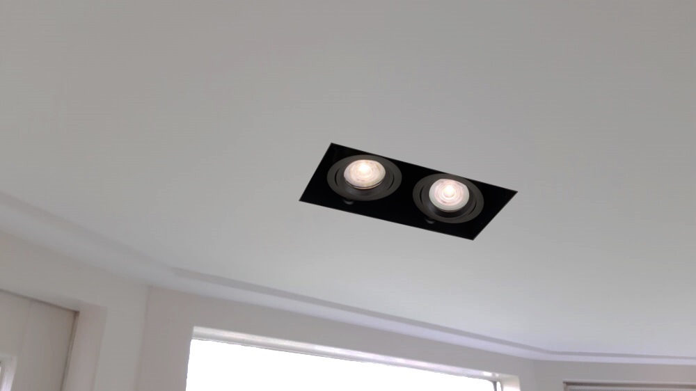 Zwarte inbouwspot TRIMLESS DOUBLE GU10 | verstelbare stucrand