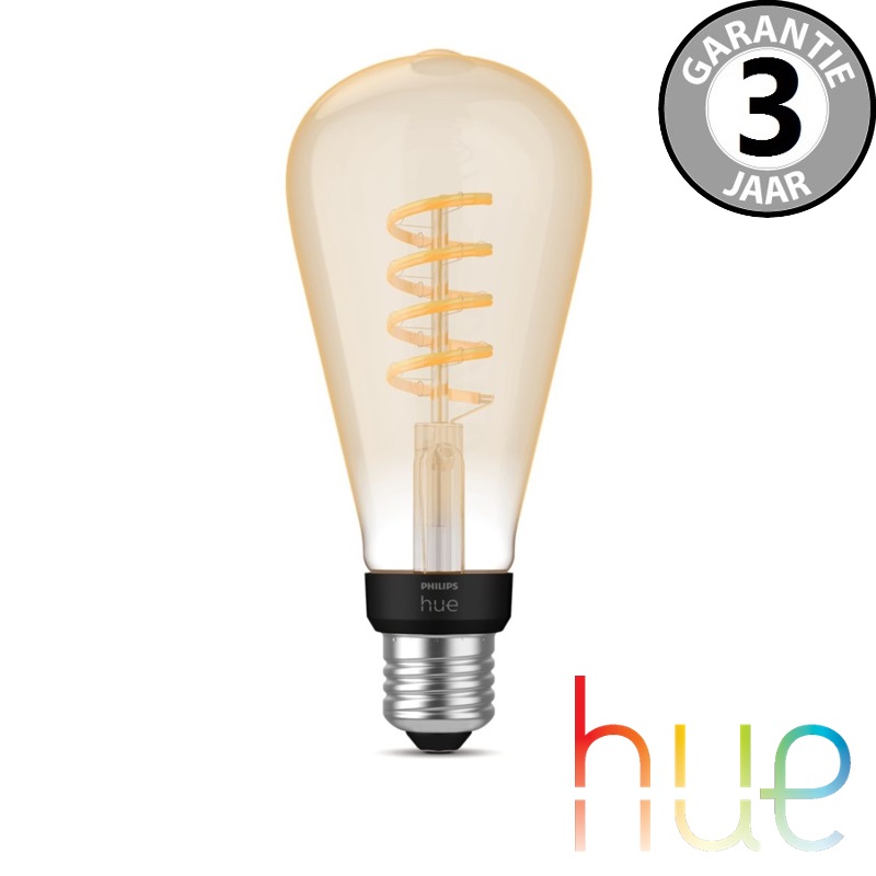 Philips Hue White Ambiance Filament kooldraadlamp E27 | Big Rustika Edison