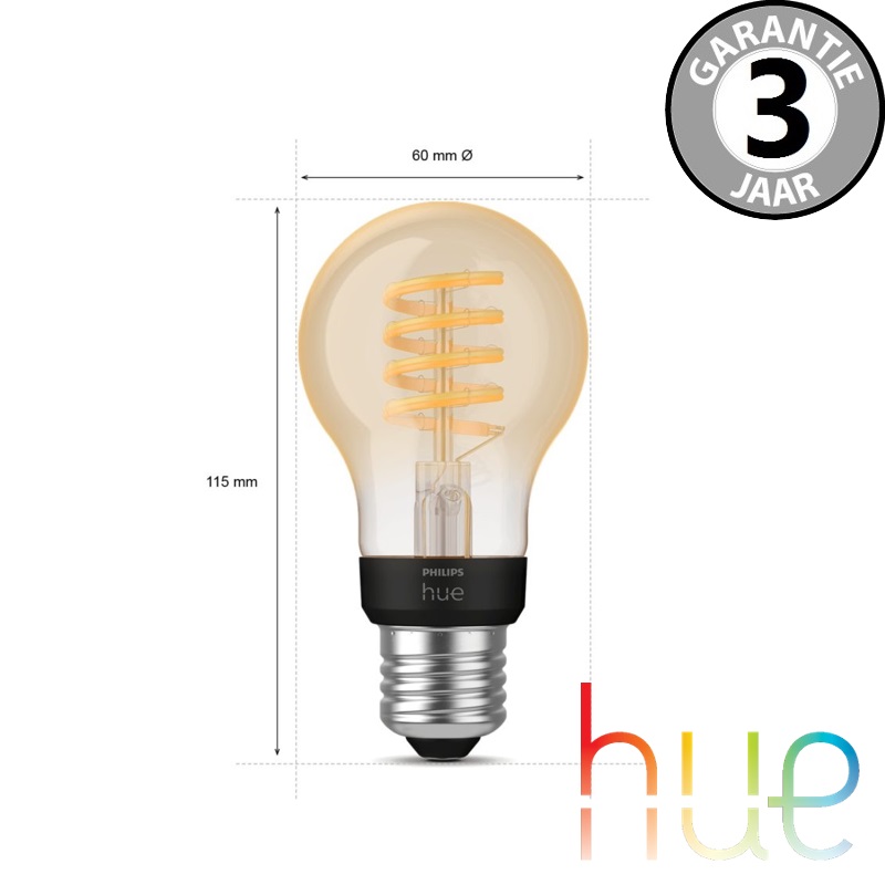 Philips Hue White Ambiance Filament kooldraadlamp E27 | Classic A60