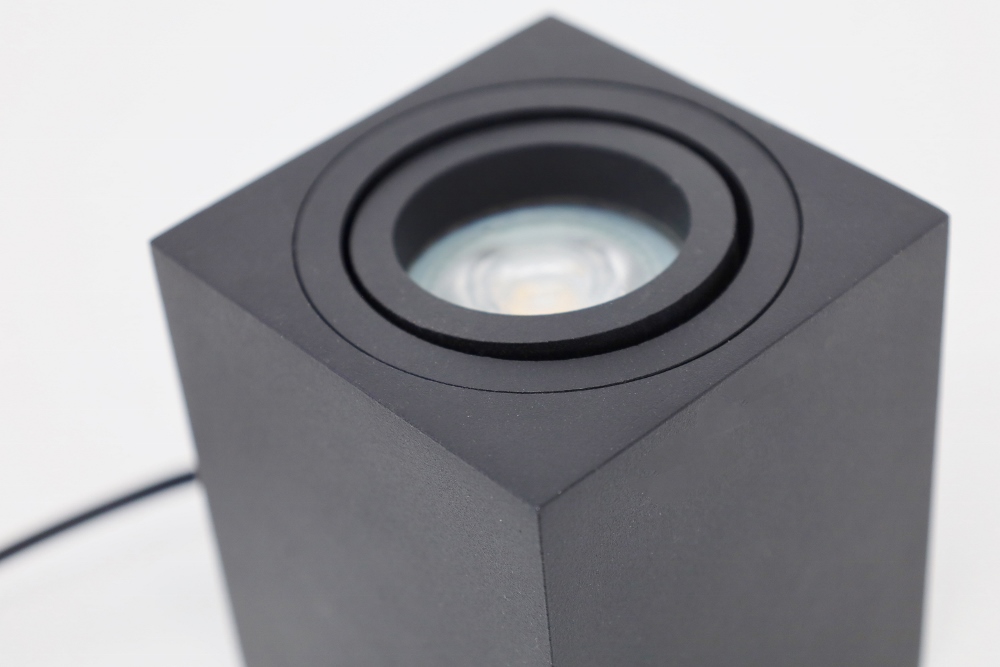 Kantelbare tafellamp REBEL XS 8 cm met schakelaar | Zwart vierkant