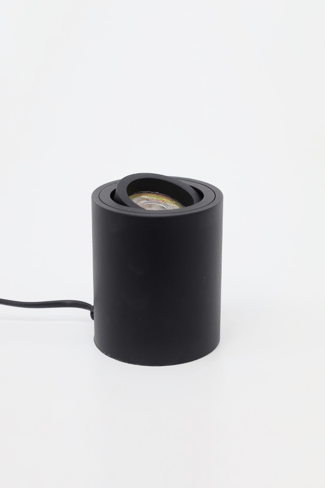 Kantelbare tafellamp REBEL XS 8 cm met schakelaar | Zwart rond