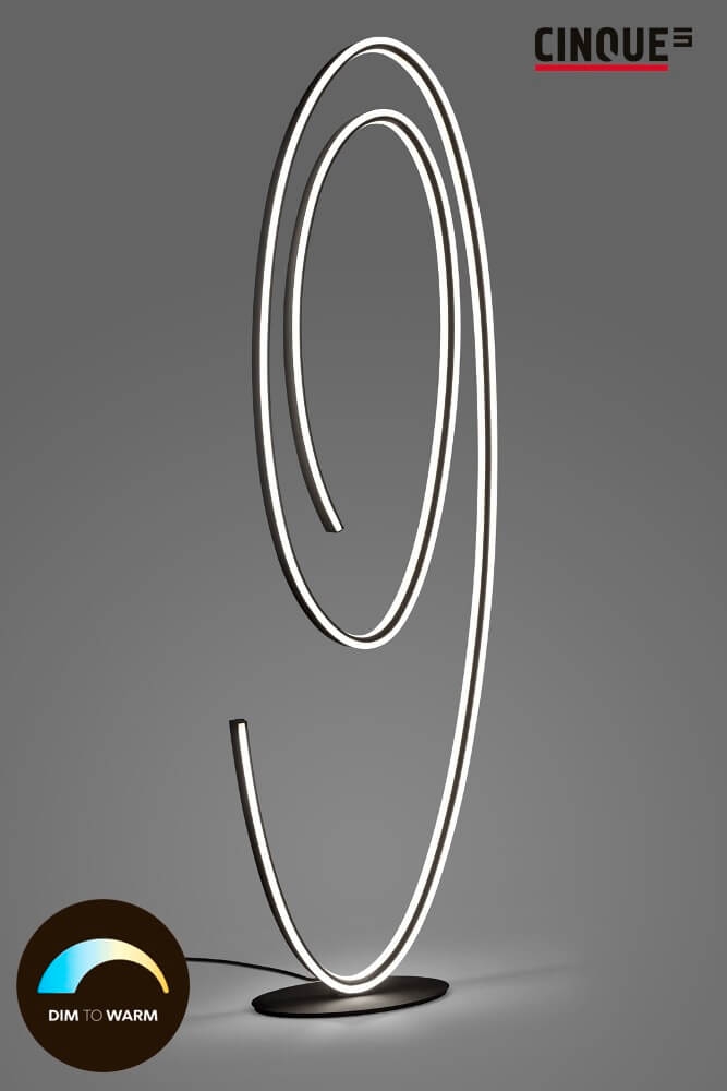 Cinque stijlvolle design vloerlamp CIOLA 175 cm | Mat zwart