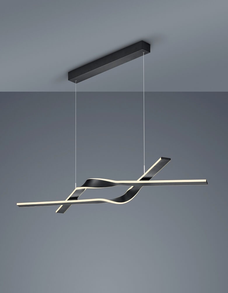 Cinque stijlvolle design hanglamp CICENZA 127 cm | Mat zwart