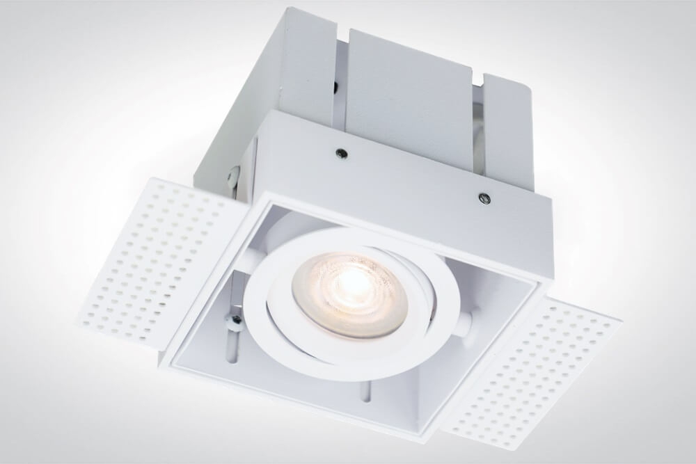 Witte inbouwspot TRIMLESS SINGLE GU10 | verstelbare stucrand